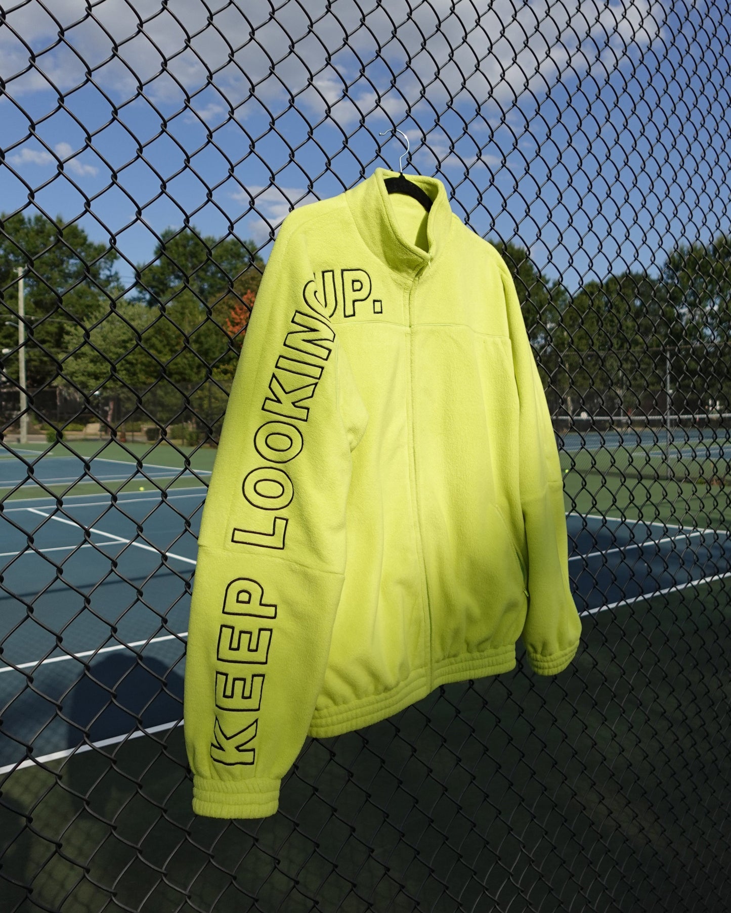 Lime Green Tennis Fleece Zip-up Jacket